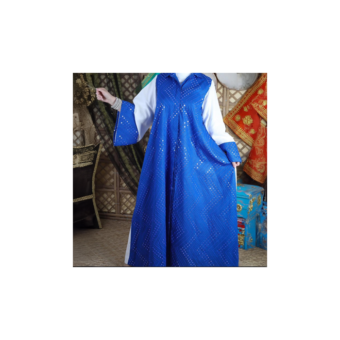 Embellished Blue Abaya