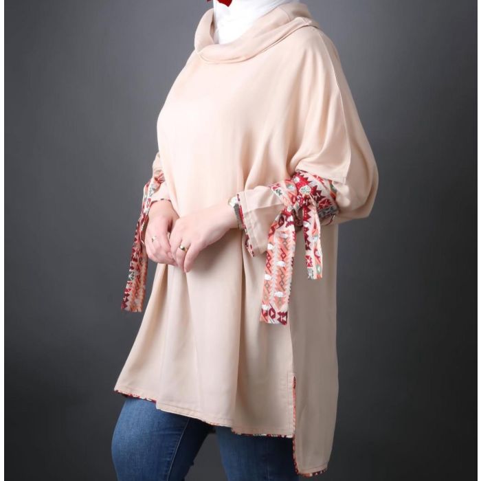 Blazer linen – Beige Embroidered